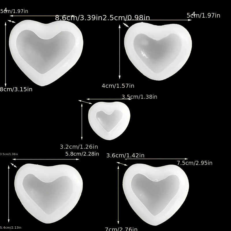 5pcs Heart-Shaped Gypsum Candl - đánh giá và giá Candle Molds