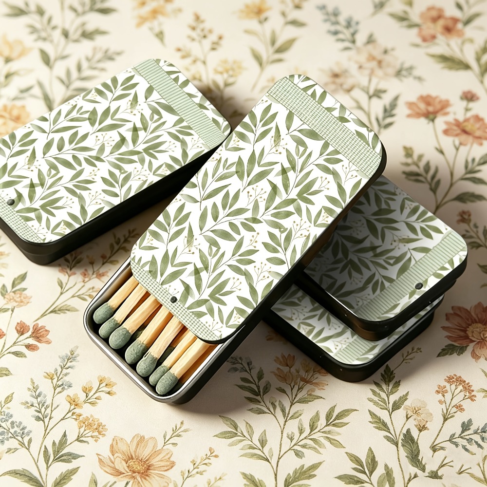 Green Leaf Pattern Tin Matchbo - đánh giá và giá Candle Lighter