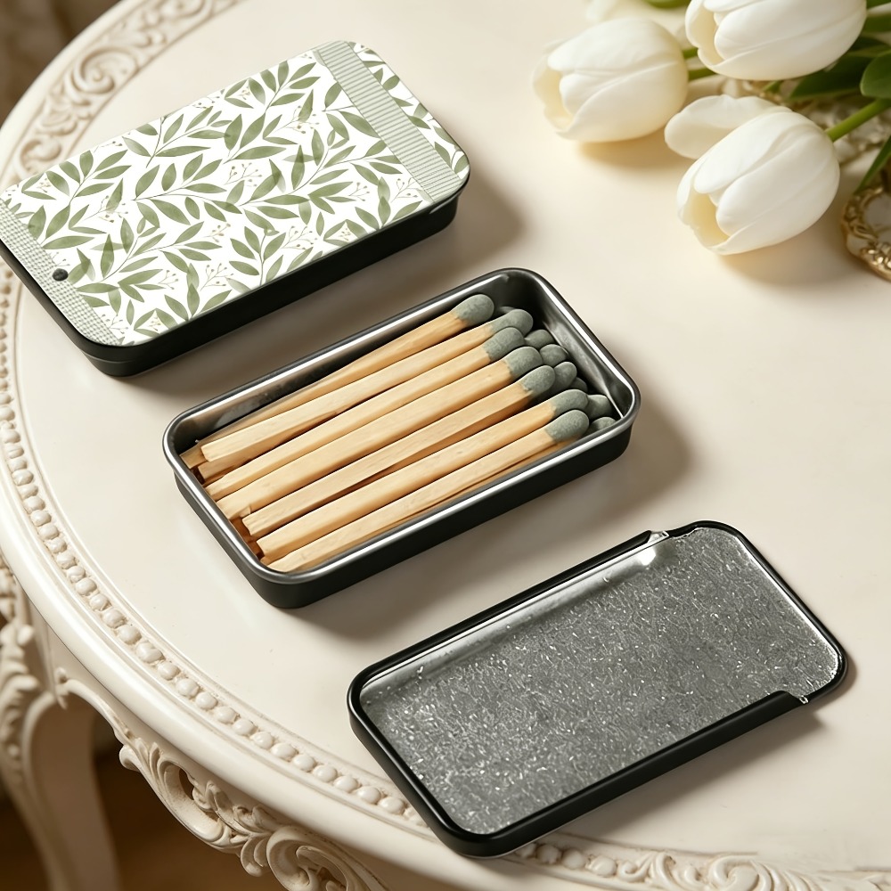 Green Leaf Pattern Tin Matchbo - đánh giá và giá Candle Lighter