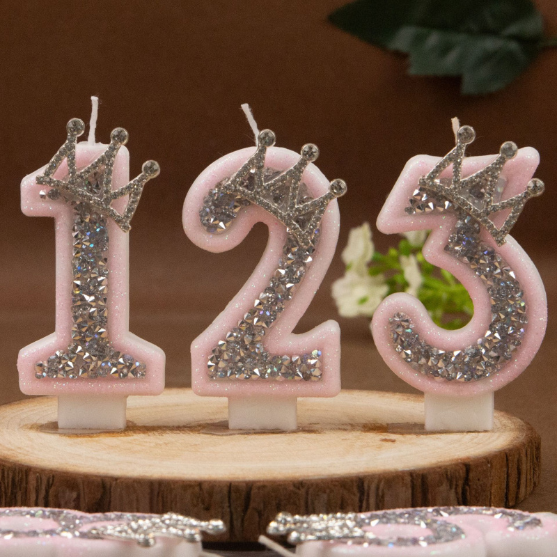 Digital Candles 0-9 Pink Silve - đánh giá và giá Paraffin Wax